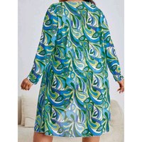 Cikini grande taille 3 pièces maillot de bain femmes longue impression Blouse cordon Corset été plage Bikini gros maillots de bain