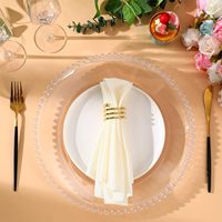 Assiettes de présentation en plastique transparent perlé pour mariage, 13 pouces, en acrylique transparent perlé pour assiettes de dîner, vente en gros