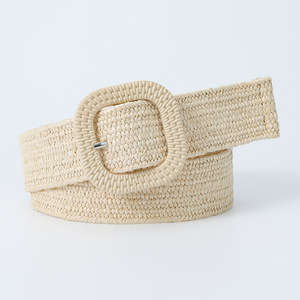 <span class=keywords><strong>Ceinture</strong></span> de robe en tricot vintage tressée en acrylique 100% avec boucle carrée de couleur bonbon Syh1496, <span class=keywords><strong>ceinture</strong></span> élastique tissée en <span class=keywords><strong>raphia</strong></span> extensible 3,8 cm X - Product Image 2
