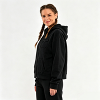 Veste décontractée vintage à capuche zippée avec poches à rivets pour femme, style streetwear, automne-hiver, pour l'extérieur