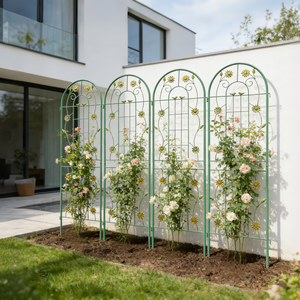 Lot de 2 treillis de jardin portables en métal antirouille pour plantes grimpantes, filet de fleurs d'extérieur - Product Image 4