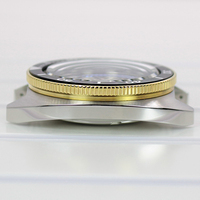 Boîtier de montre de plongée en acier bicolore or 41 mm NH35 avec cadran de 28,5 mm et verre saphir 10 ATM pour mouvements Seiko NH34 NH35/36/38 - Vente en gros