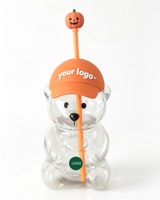 Nouvelle Tasse à Café en Verre Thème Ourson Teddy 20 oz avec Couvercle et Paille, Boîte Cadeau, Logo Personnalisé, Nouveauté 2026
