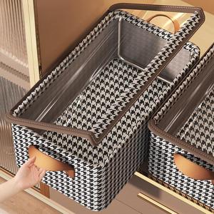 Caja de almacenamiento de <span class=keywords><strong>ropa</strong></span> plegable rectangular con tapa de más de 35L de capacidad para almacenamiento de guardarropa y pantalones domésticos - Product Image 3