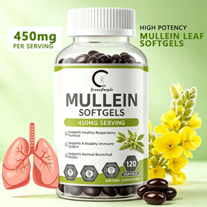 Cápsulas Blandas de Extracto de Hoja de Gordolobo para Adultos, Marca Privada, 450 mg, 10:1, Suplemento Dietético Herbal, Sin Gluten, Vegano, Apoyo para la Salud Dental - Product Image 1