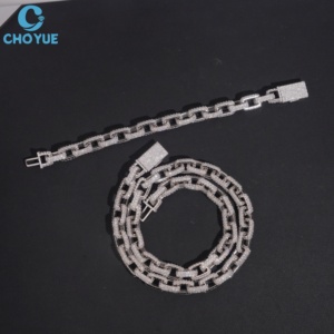 Collar de Moissanita, Plata 925, Bañado en Rodio, Corte Brillante Redondo, Engaste Pavé, Cadena de Eslabones, Unisex, Lujo, Certificado GRA - Product Image 2