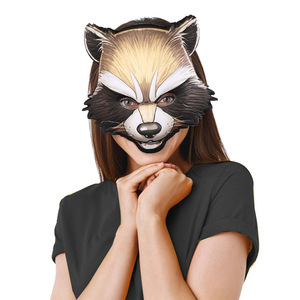 Máscara <span class=keywords><strong>de</strong></span> <span class=keywords><strong>Mapache</strong></span> <span class=keywords><strong>de</strong></span> EVA <span class=keywords><strong>de</strong></span> media cara, divertida y linda, para Carnaval, Halloween, fiestas y bailes, accesorio decorativo. - Product Image 1