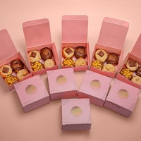 Boîtes cadeaux de luxe personnalisées roses pour biscuits, boîtes à pâtisserie avec logo, boîte à gâteaux, boîte à biscuits pour friandises, desserts, cupcakes, beignets, muffins, brownies