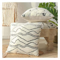 Innermor géométrique noël maison hôtel jeter taie d'oreiller tissé rayé point Jacquard impression Polyester velours housse de coussin