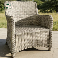 Chaise de jardin moderne personnalisée en rotin PE pour l'extérieur, chaise de salle à manger en aluminium tressé, vente en gros, pour villa, cour et hôtel