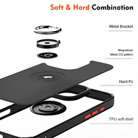 Coque de téléphone portable antichoc avec béquille annulaire en TPU souple + PC rigide mat pour OPPO Reno 15 Pro 5G – Accessoires de gros d'usine