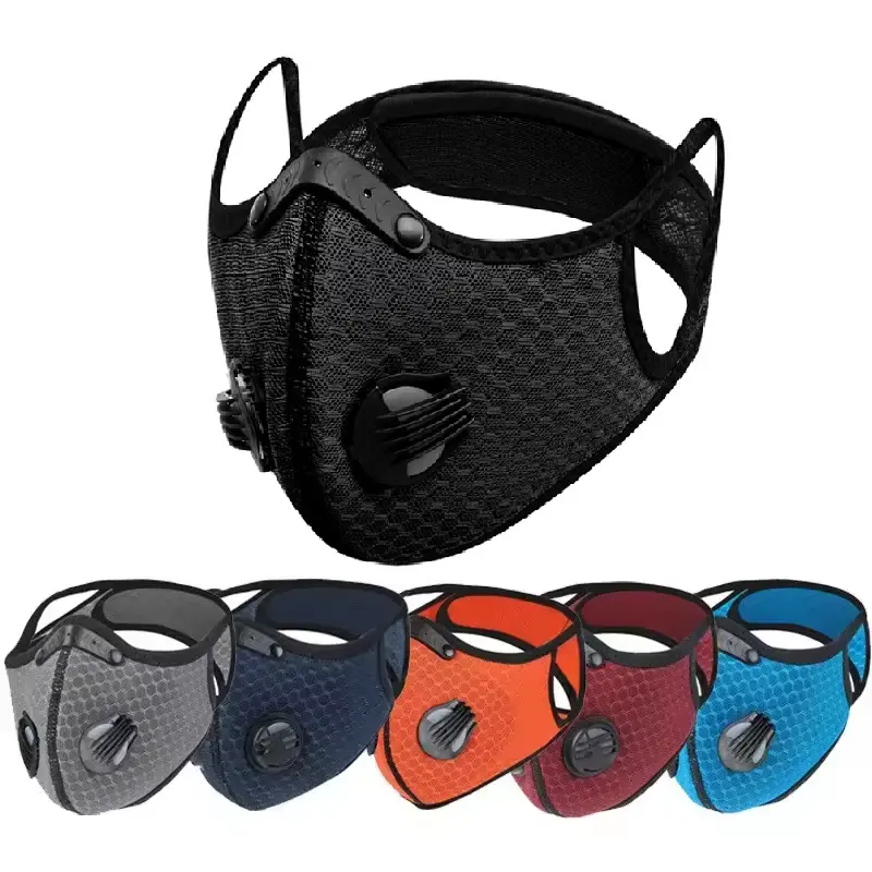 Reusable Face Mask Washable Black Anti Dust With Valve Air Filter For Unisex