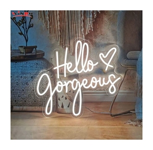 Winbo Enseigne de fiançailles néon Lettres Design libre Enseigne néon personnalisée Drop Shipping Wedding Room Party Decor Hello Gorgeous Neon Sign - Product Image 5