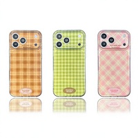 Coque de téléphone à motif à carreaux tendance avec bracelet, compatible iPhone 18 Pro Max, Apple 17 Pro, anti-chute 15/14/16 Pro