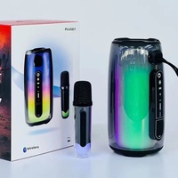 Pulse 7 Colorful pour enceinte 5.0, sortie 10W, système audio portable sans fil transparent, éclairage ambiant 360° pour karaoké