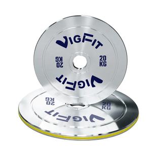 Plaques de poids en caoutchouc VIGFIT en acier chromé et fonte, calibrées pour une application universelle - Product Image 4