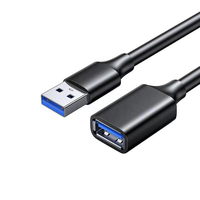 Cable de Extensión USB 3.0 Largo de 5 Gbps, Macho a Hembra, Compatible con Cámara Web, Auriculares VR, Impresora, Disco Duro, Negro