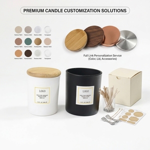 Custom Logo Glass 200ml 320ml 430ml Capacity Available Matte Gloss <strong>Candle</strong> Jar With Bamboo Lid For Packing <strong>Candle</strong> - Product Image 4
