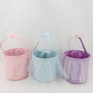 Panier de Pâques personnalisé en polyester avec poignée, idéal pour les cadeaux de mariage ou de bonbons pour enfants – Vente chaude - Product Image 1