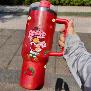 Wholesale High Quality Flip <b>Straw</b> Top Lid Cartoon Strawberries Shortcakes Tumbler Cute Insulated Small Kids <b>Cup</b> - Product Image 6