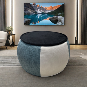 Livingroom furniture round multifunctional pouf ottaman <strong>The</strong> living <strong>room</strong> is equipped with custom multi-functional coffee table - Product Image 1