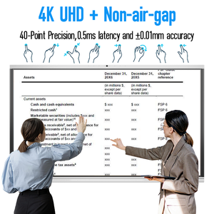 หน้าจอไวท์บอร์ดอัจฉริยะแบบอินเทอร์แอคทีฟขนาด <span class=keywords><strong>98</strong></span> นิ้ว ความละเอียด 4K กล้อง 48MP พร้อมฟังก์ชัน AI สแกนลายนิ้วมือ สำหรับใช้งานในโรงเรียน - Product Image 2