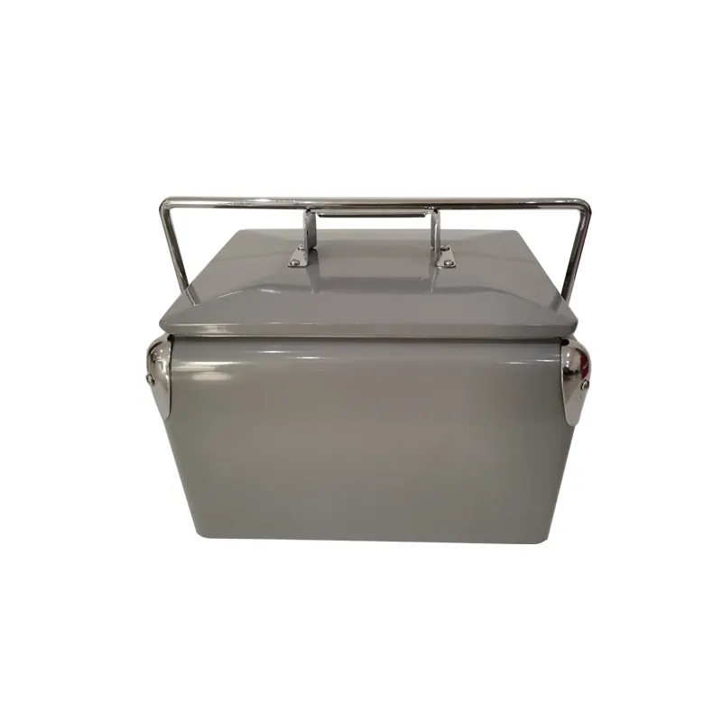 Outdoor Camping Fishing Picnic Insulated Metal Ice Cooler Box