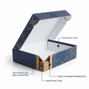 Custom Corrugated Mailer <b>Box</b> Printed Paperboard <b>Shipping</b> Carton Recyclable Gift Packaging for Ecommerce - Product Image 1