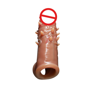 Anillo para Pene de Silicona de Buena Calidad, Impermeable y Reutilizable, con Extensión para Alargar el Pene, con Púas y Puntos Adicionales para Estimulación en Adultos - Product Image 3