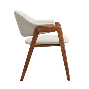 Sillas de Comedor Giratorias de Ratán y Nogal en Oferta, Sillas de Comedor Ergonómicas con Respaldo de Mimbre y Brazos Curvos, Sillas de Comedor con Estructura de Madera Curvada - Product Image 4