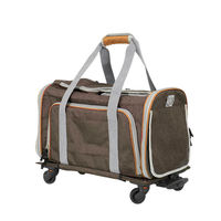 Sac de transport pour animaux de compagnie avec roues approuvé par les compagnies aériennes, pliable et détachable, chariot de transport pour animaux de compagnie avec roues