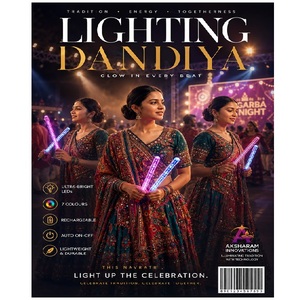 Varitas dandiya de alta luminosidad con diseño de mango con efecto de burbujas decorativas y borlas de seda premium - Product Image 6