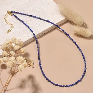 Design semplice 2mm <span class=keywords><strong>pietra</strong></span> naturale granato ametista <span class=keywords><strong>pietra</strong></span> <span class=keywords><strong>di</strong></span> <span class=keywords><strong>luna</strong></span> Lapis <span class=keywords><strong>collana</strong></span> <span class=keywords><strong>di</strong></span> perline sfaccettate per gli uomini e le donne indossano gioielli quotidiani - Product Image 4