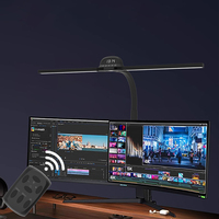 Capteur tactile Ultra lumineux télécommande Clip sur bureau Table lampe de lecture écran moniteur tâche lumière avec horloge