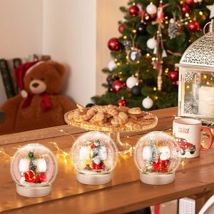 Lampe globe en verre LED bonhomme de neige de Noël, lumière néon pour arbre de Noël - Product Image 2