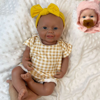 Poupée Reborn réaliste de 18 pouces, fabriquée à la main, en silicone souple, pour bébé afro-américain, avec accessoires, cadeau surprise, directement de l'usine