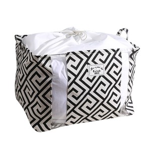 Clothing Organizer <b>Canvas</b> Storage Bag Large Capacity Rectangle Indoor Use For Quilt And Seasonal Clothing - Product Image 5