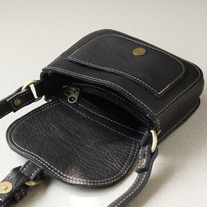 Handmade Genuine Calfskin Leather Mini Pouch Compact Small <b>Shoulder</b> <b>Bags</b> For <b>Men</b> - Product Image 6