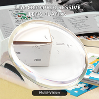 Lentes Ópticas de Plástico Verde al por Mayor, 1.56 CR39, Progresivas, de Dos Piezas, Semiterminadas, HMC, Curva Base 4C, 75mm