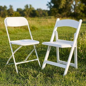 Silla Plegable Blanca para Jardín, Asiento Ligero de Plástico para Exteriores, Resistente al Agua, Muebles para Eventos y Camping - Product Image 1