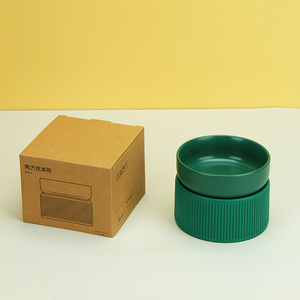 Manufacturer Wholesale White Green pink <strong>Dog</strong> Ceramic <strong>Bowl</strong> with Elevated Bottom - Product Image 6