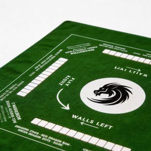 Tapete de Mahjong Americano de Caucho Natural Impermeable de Lujo, 80 cm Cuadrado, Patrón de Dragón Verde, Plegable, Portátil, Personalizado para 4 Jugadores - Product Image 3
