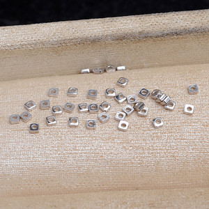 Accessoires de bijouterie en argent 925 plaqué platine avec perles concassées, 5846, plateau carré vide semi-fini avec trou, apprêts de bijouterie - Product Image 1