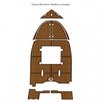 Tapis de pont en mousse EVA imitation teck pour plateforme de bain et cockpit de bateau Cobia 204, style SeaDek MarineMat Gatorstep, auto-adhésif