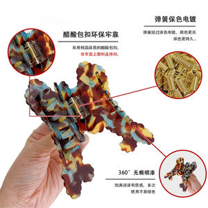 Français rétro acétate <span class=keywords><strong>niche</strong></span> sculpture or laque chien requin pince à cheveux accessoires femme cheveux accessoires femmes - Product Image 4