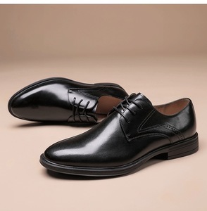 Nouvelle collection printemps : Chaussures en cuir pour hommes, formelles et décontractées, tendance, à bout large, style britannique, chaussures de gentleman - Product Image 3