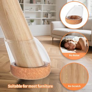 Petites protections de pieds de chaise pour sols en bois dur, capuchons ronds en silicone avec patins en feutre pour 15-25 pouces °   Jambes inclinées - Product Image 5