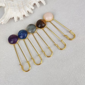<span class=keywords><strong>Broche</strong></span> Ronde en Pierre Naturelle de 20 mm, en Quartz Rose et Améthyste, Accessoire de Guérison en Cristal, Vente en Gros Usine - Product Image 6
