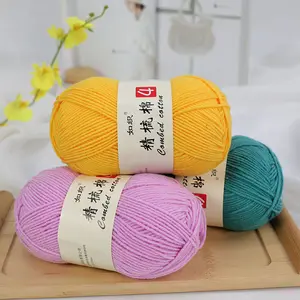 Dimuni fio acrílico de crochê 4ply 50g, fio de leite, tricô, de algodão, 50g