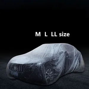 Japan Thailand Indonesia car cover PE Clear Covers Garage Protection Disposable Car Cover For Car Body Work